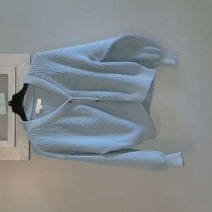 Loft blue knit button sweater